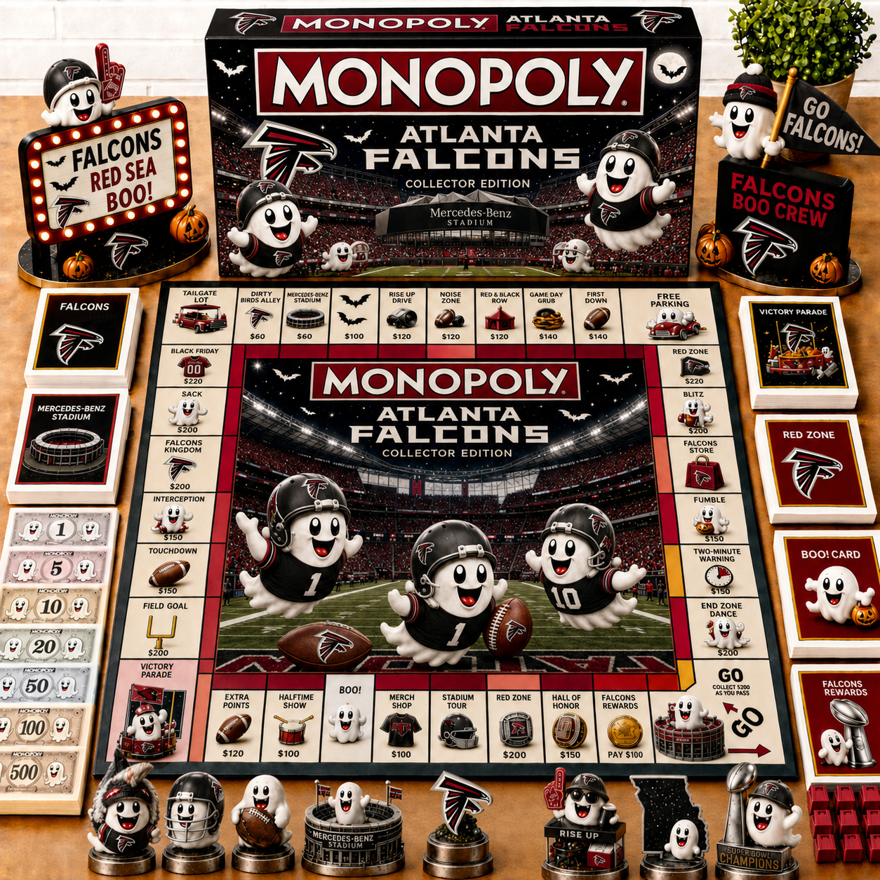 Premium NFL AF Halloween Ghost Monopoly Collector’s Edition Board Game V6