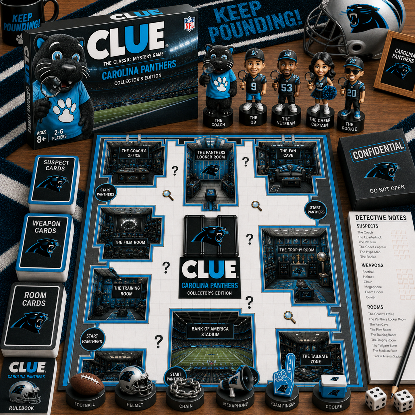 Premium NFL CAR Clue Collector’s Edition Board Game
