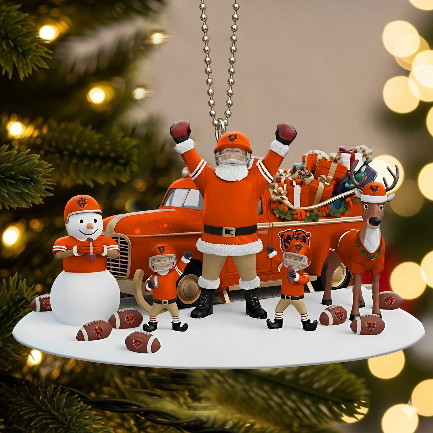 Premium NFL CHI Christmas Tree Ornament V3 NMD NHM