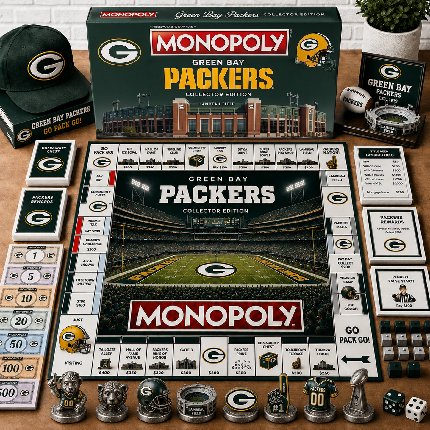 Premium NFL GB Monopoly Collector Edition Board Game