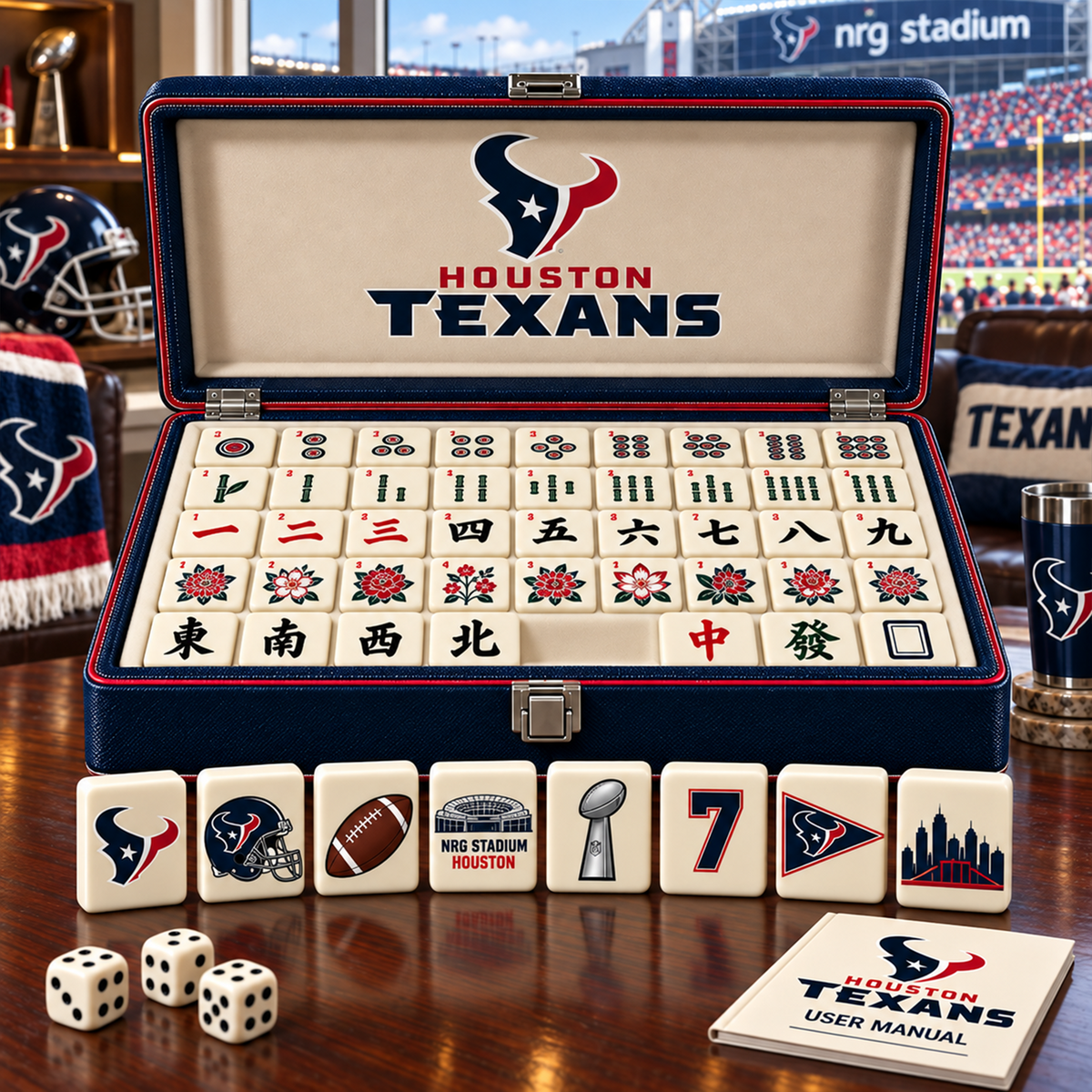 Premium NFL HOU Mahjong Set – Game Night Edition