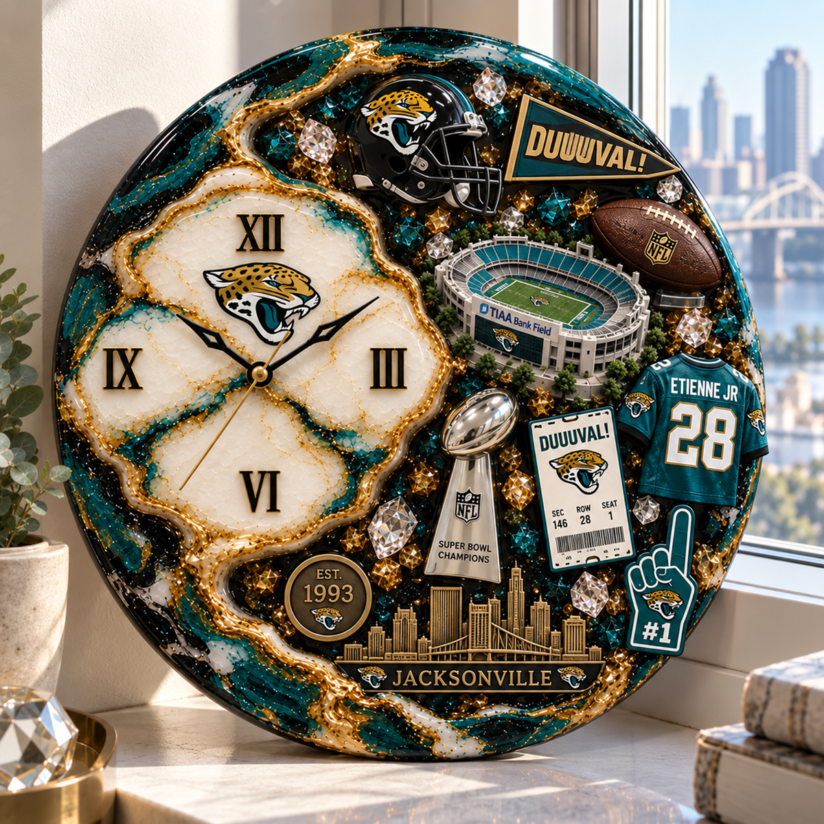 Premium NFL JAC Statement 3D Wall Clock