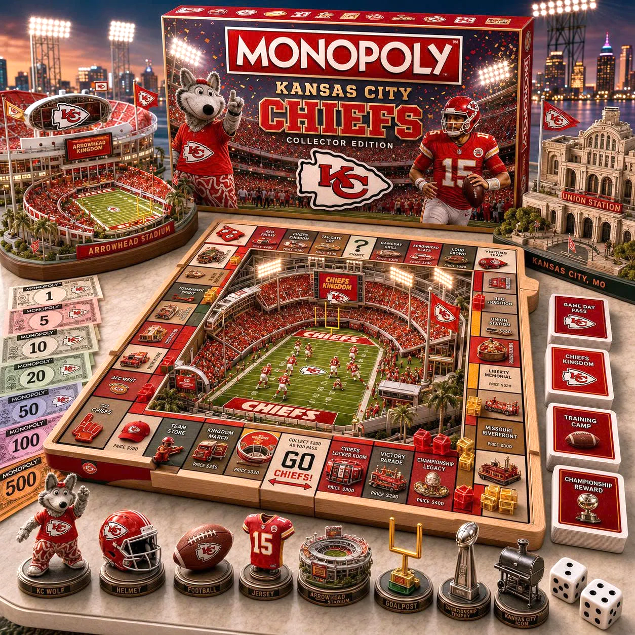 Premium NFL KCC Pride Monopoly Collector’s Edition V11