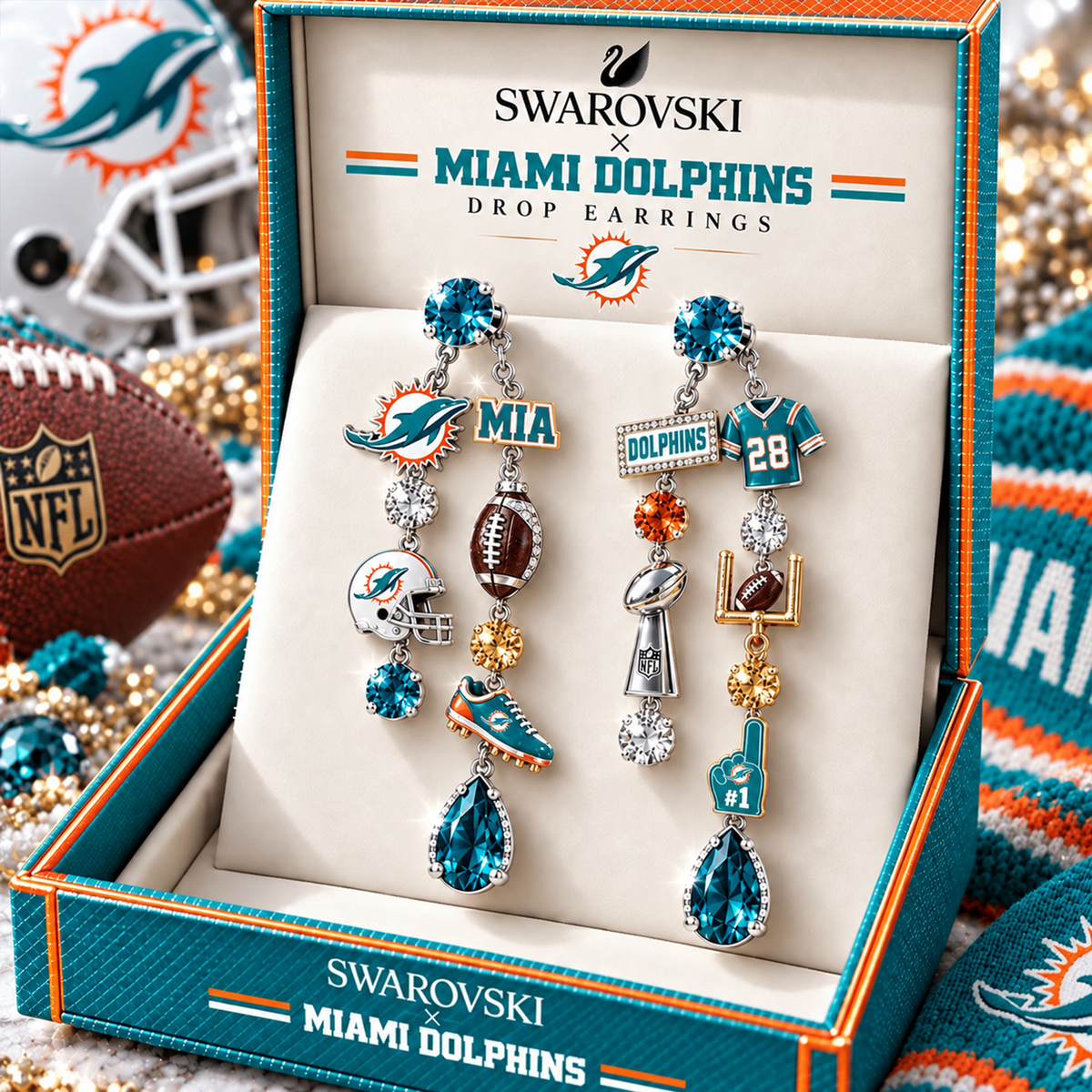 Premium NFL MIA Dangle Earrings