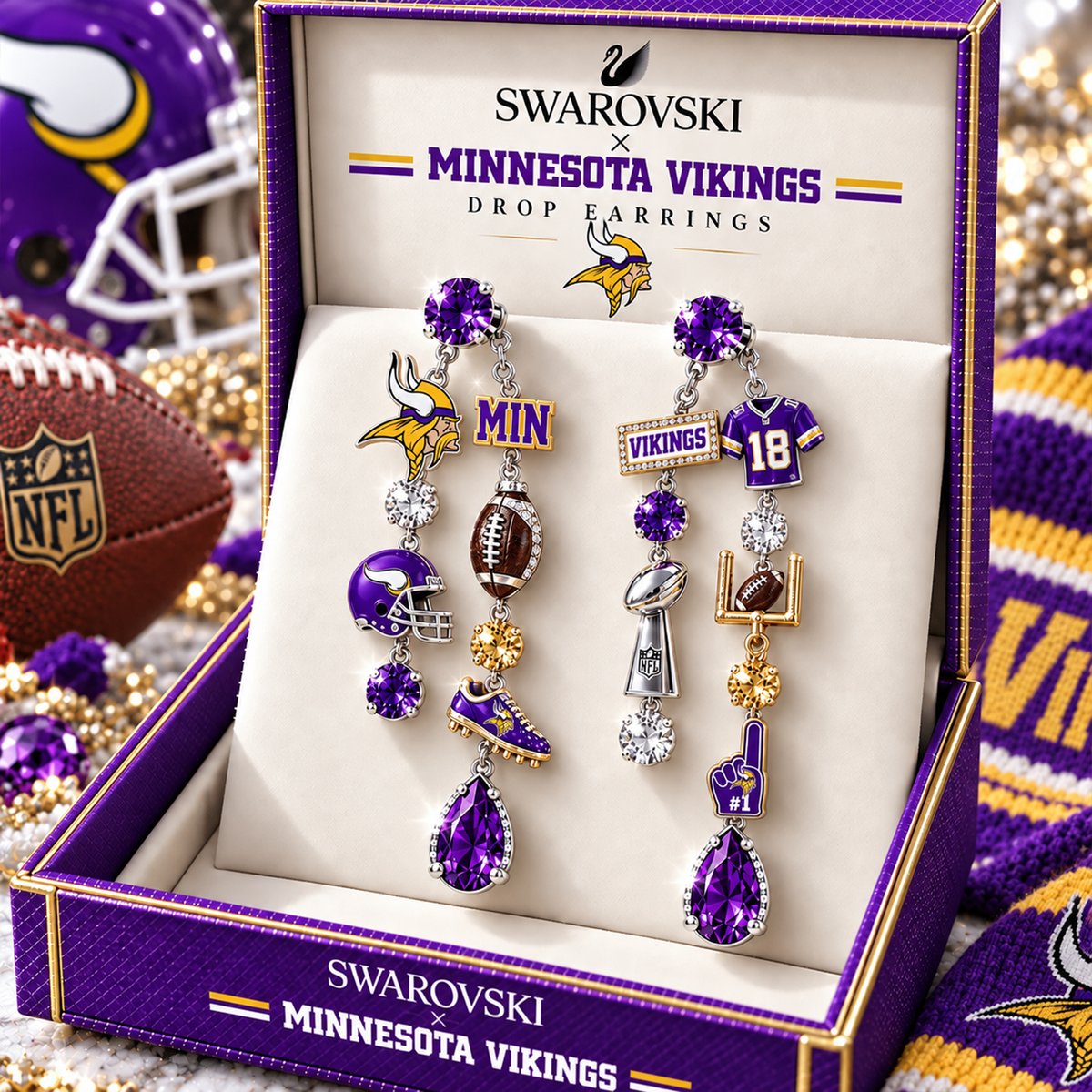 Premium NFL MIN Dangle Earrings