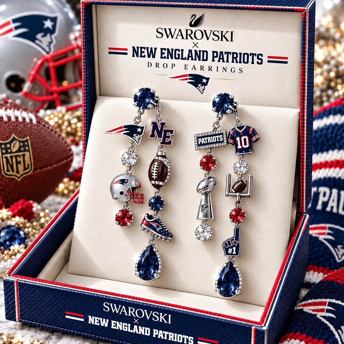 Premium NFL NE Dangle Earrings