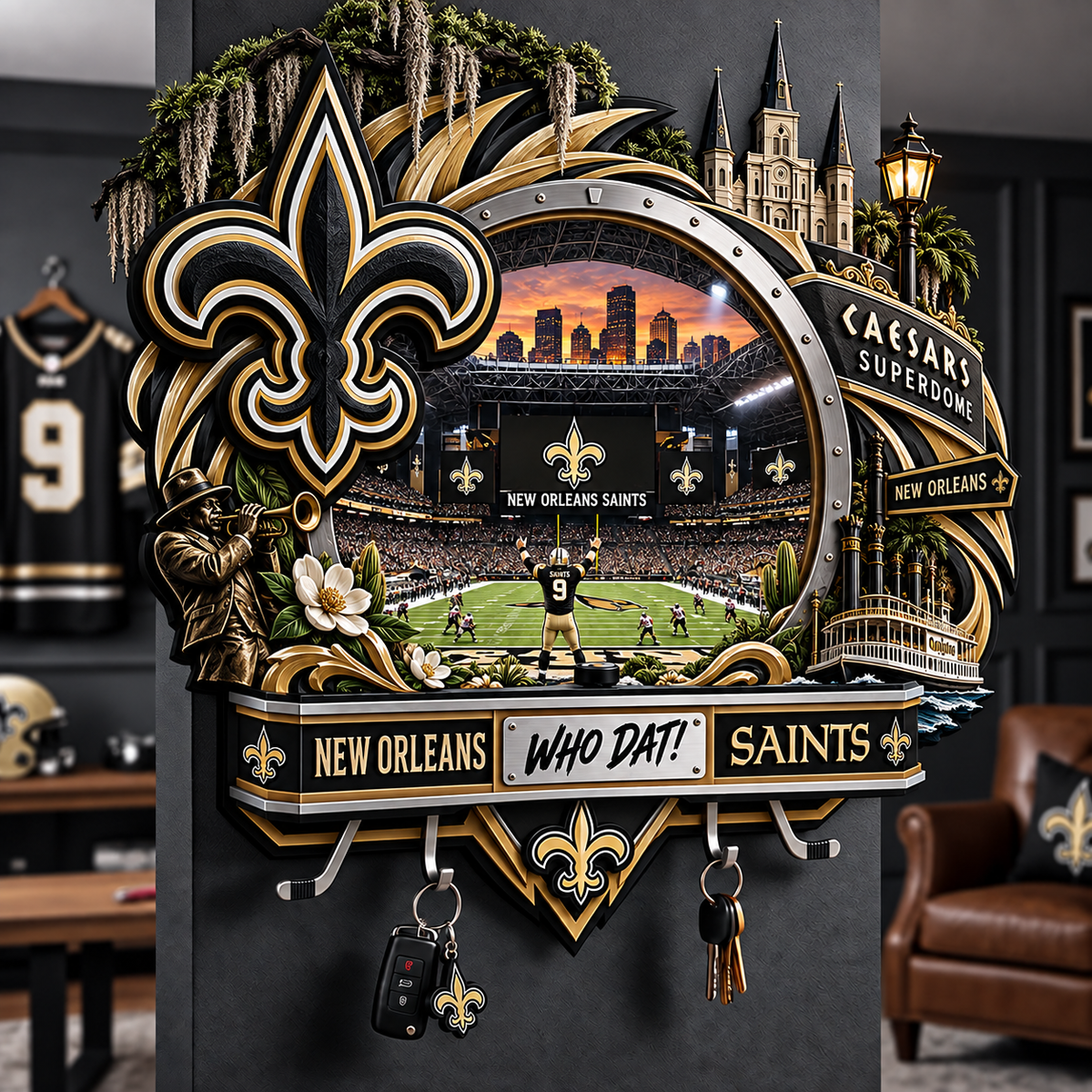 Premium NFL NOS Wall-Mounted Key Holder