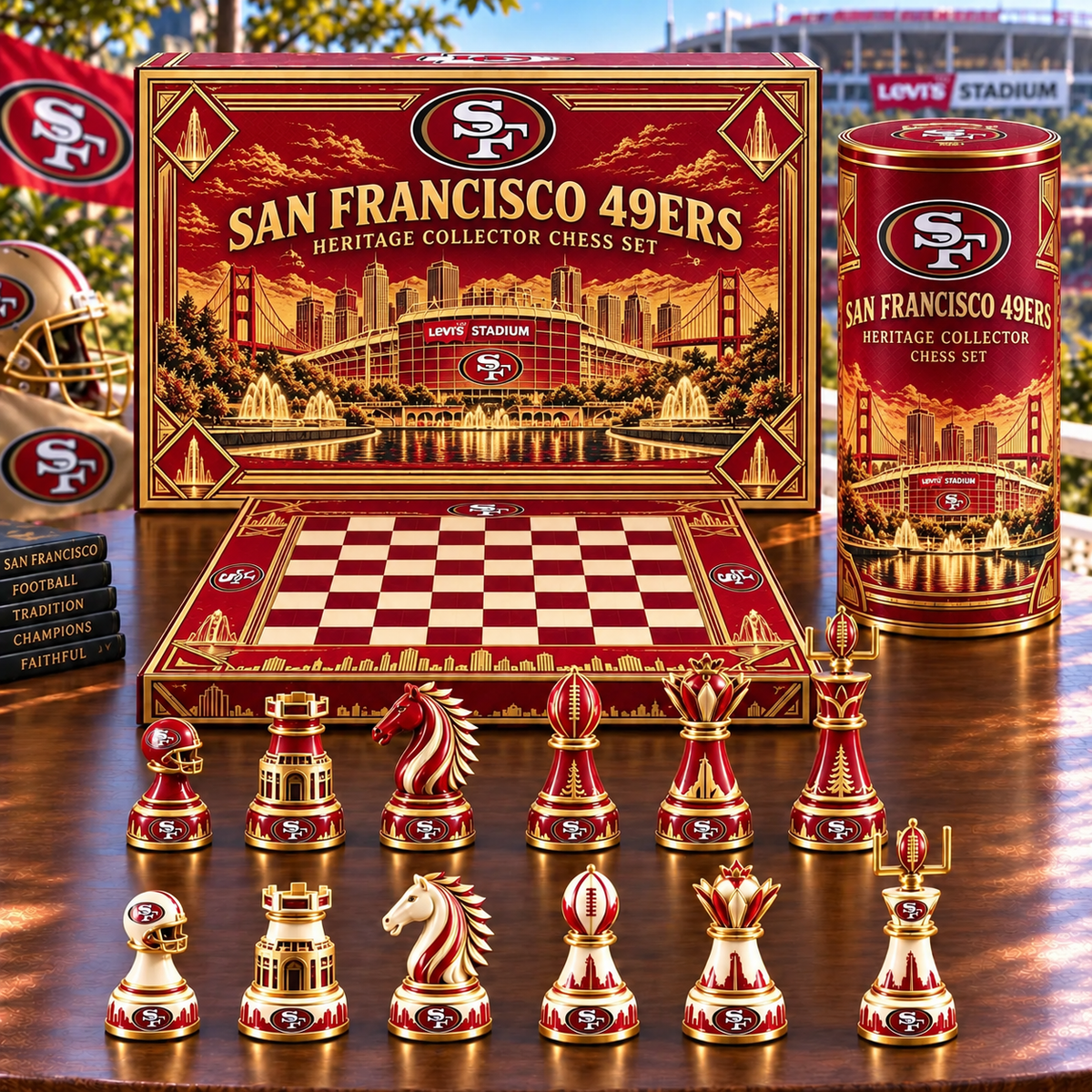 Premium NFL SF49 Heritage Collector Chess Set V3