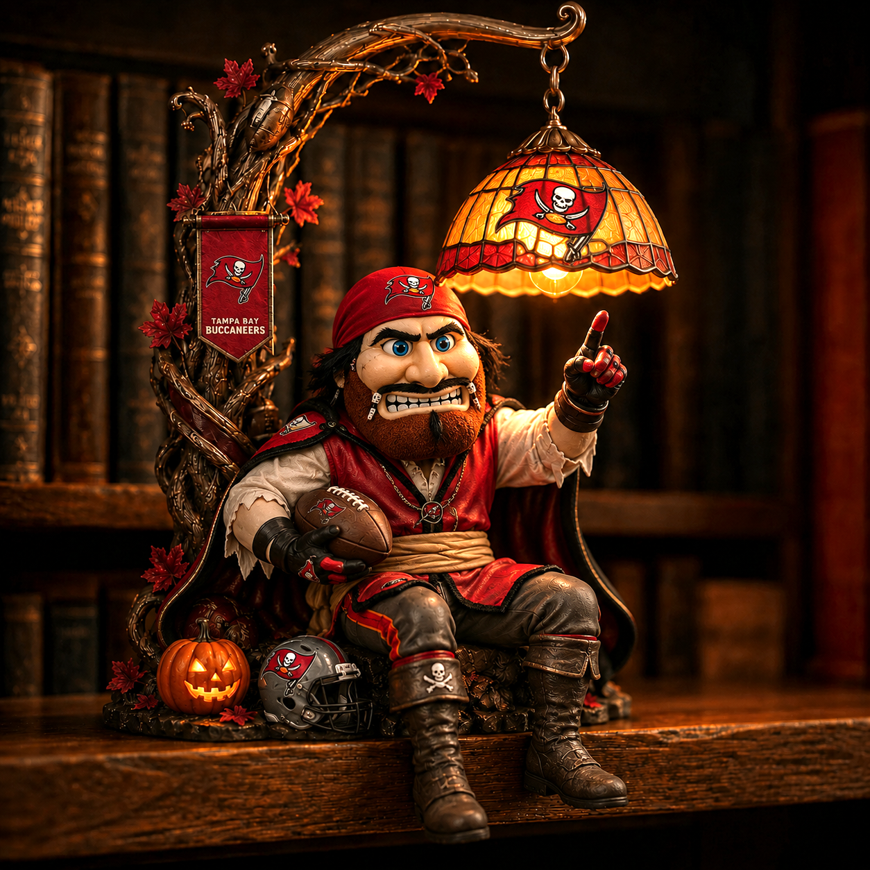 Premium NFL TBB Halloween Bookshelf Figurines Lamp
