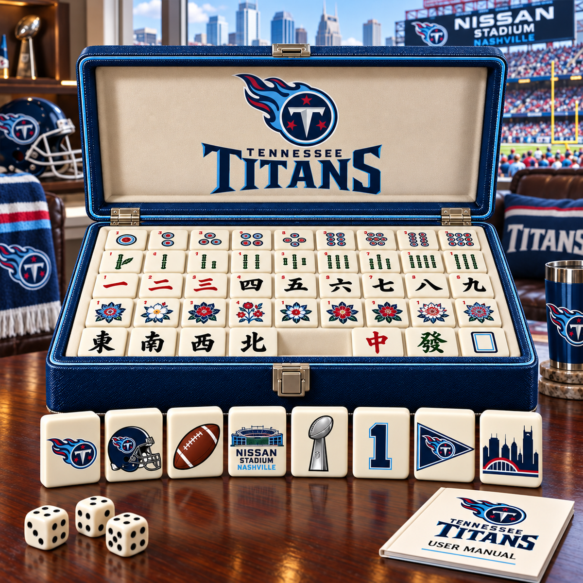 Premium NFL TEN Mahjong Set – Game Night Edition