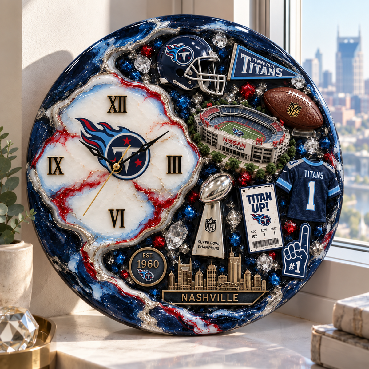 Premium NFL TEN Statement 3D Wall Clock