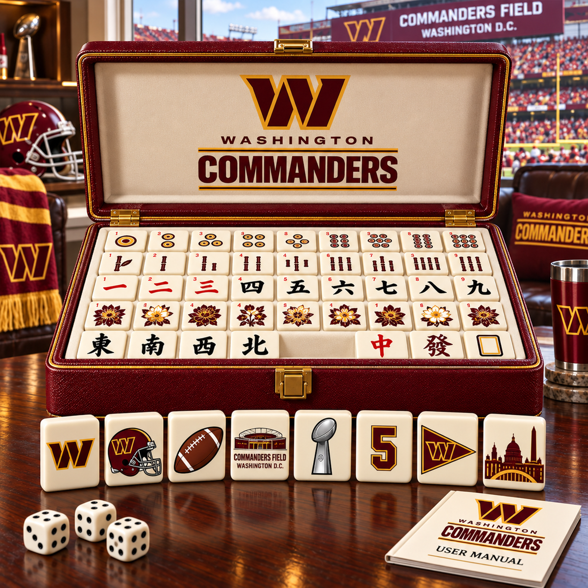 Premium NFL WAS Mahjong Set – Game Night Edition