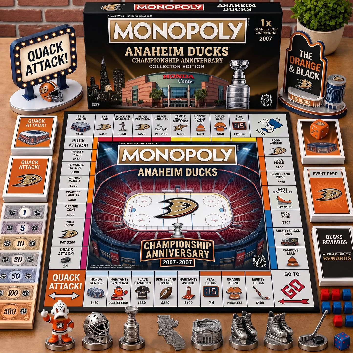 Premium NHL ANA Championship Anniversary Monopoly Collector’s Edition Board Game V3