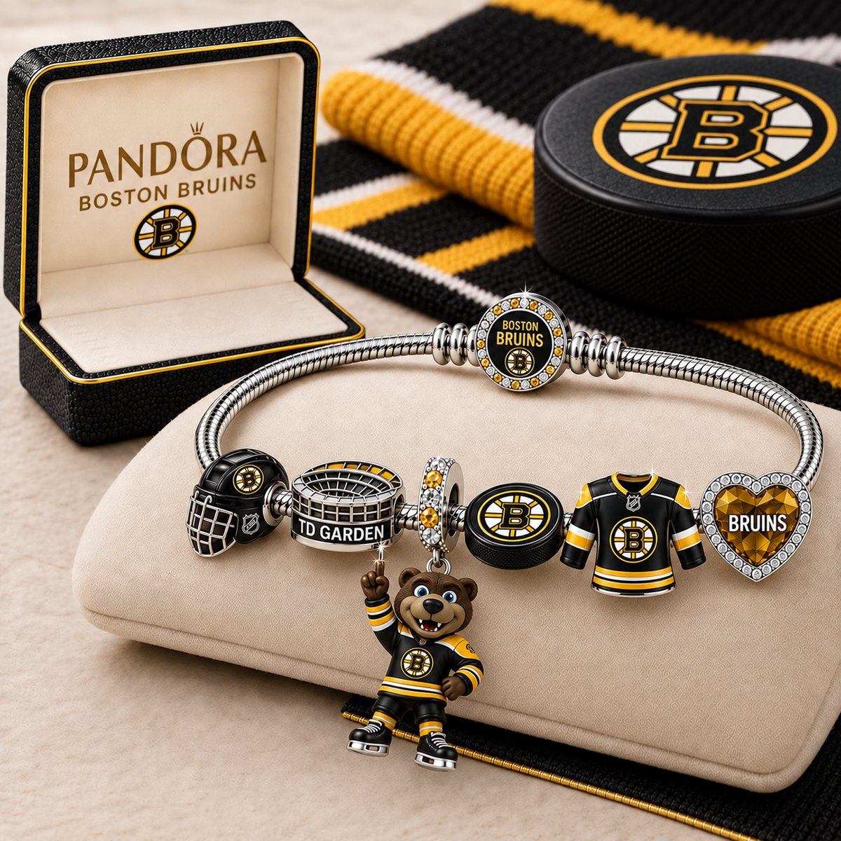 Premium NHL BB Gold Charm Bracelet Set