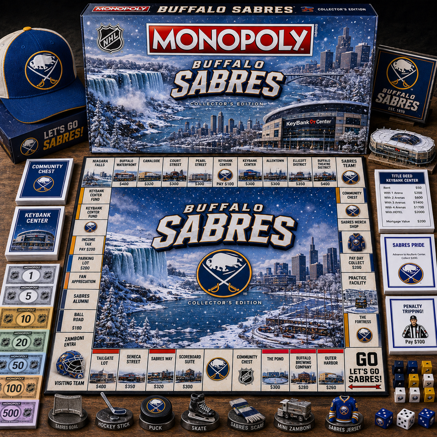 Premium NHL BUF Legacy Monopoly Collector Edition Board Game V2 NMD 150826 TTV