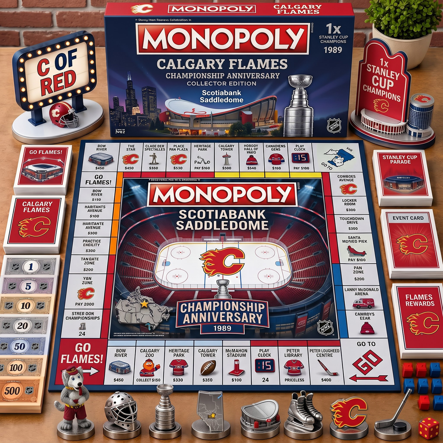 Premium NHL CAL Championship Anniversary Monopoly Collector’s Edition Board Game V3