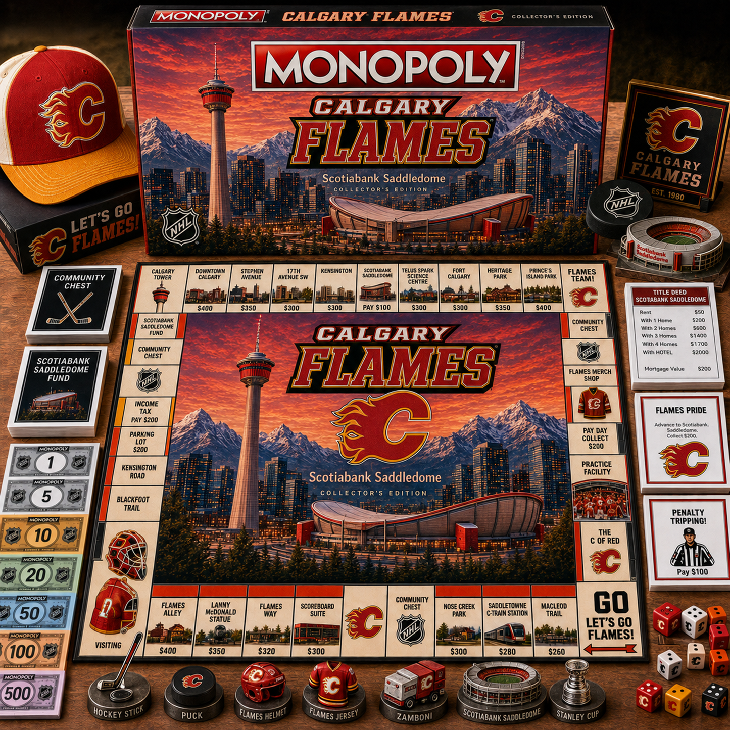 Premium NHL CAL Legacy Monopoly Collector Edition Board Game V2 NMD 150826 TTV