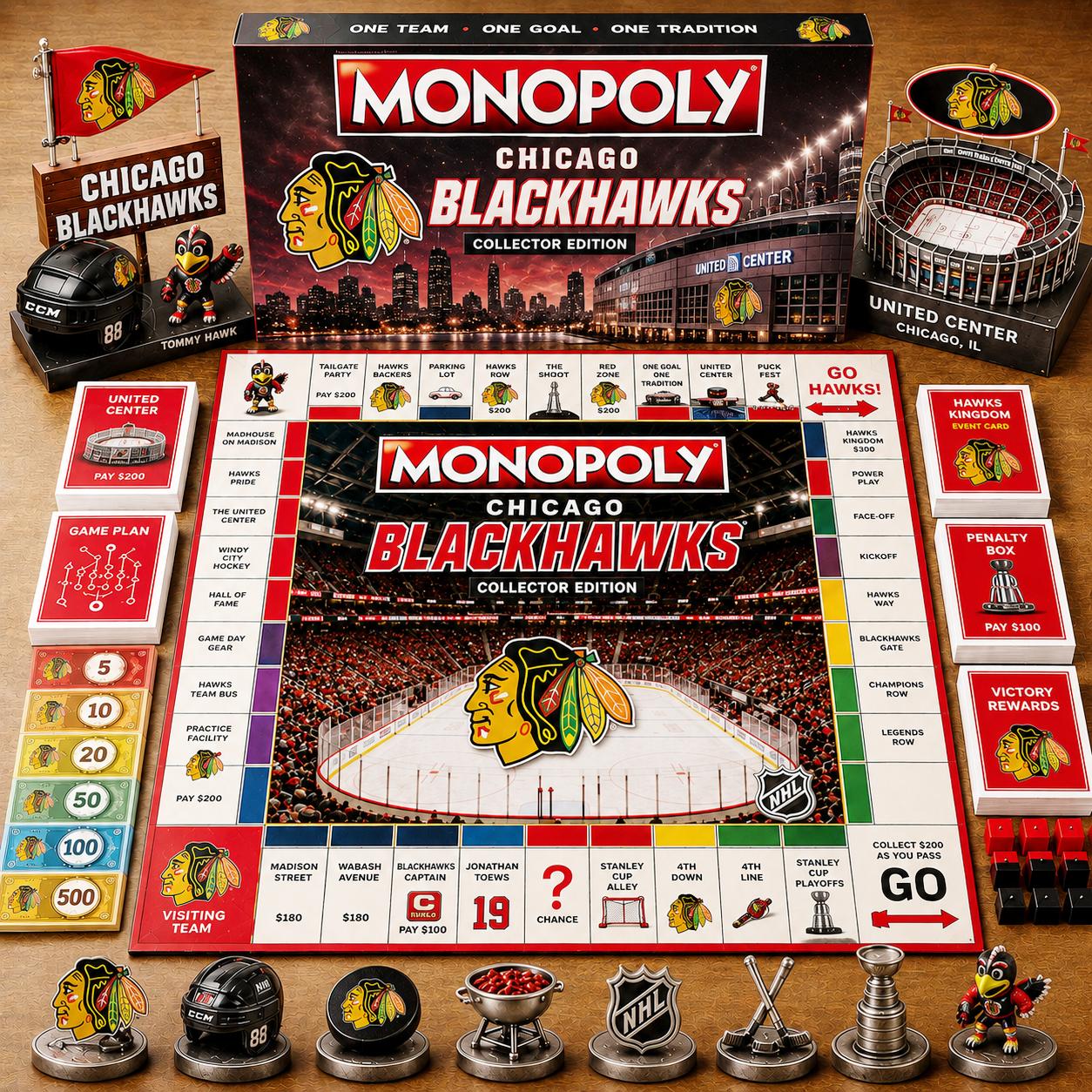 Premium NHL CB Game Night Monopoly Collector Edition Board Game V5