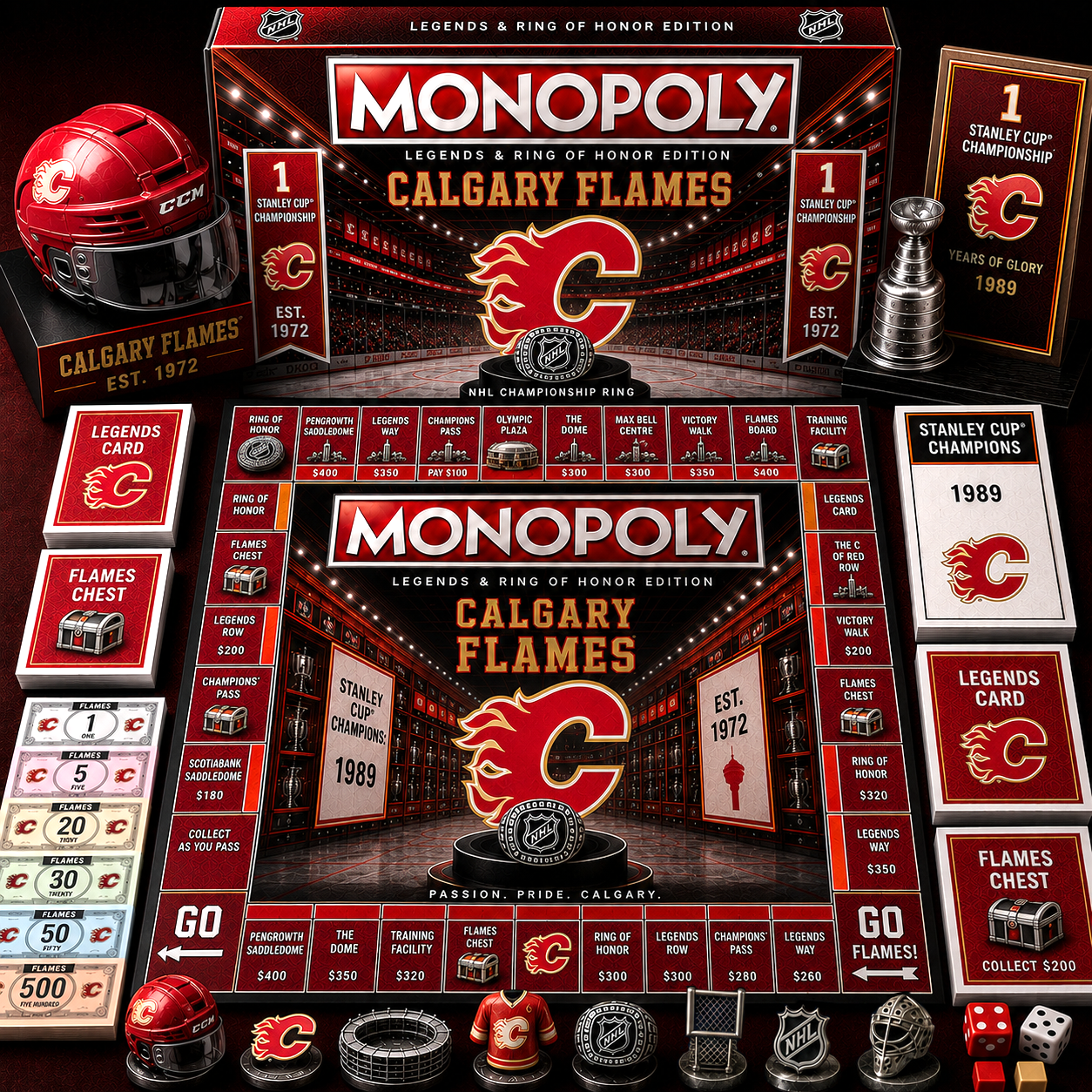 Premium NHL CF Legends & Ring Monopoly Collector’s Edition Board Game V9