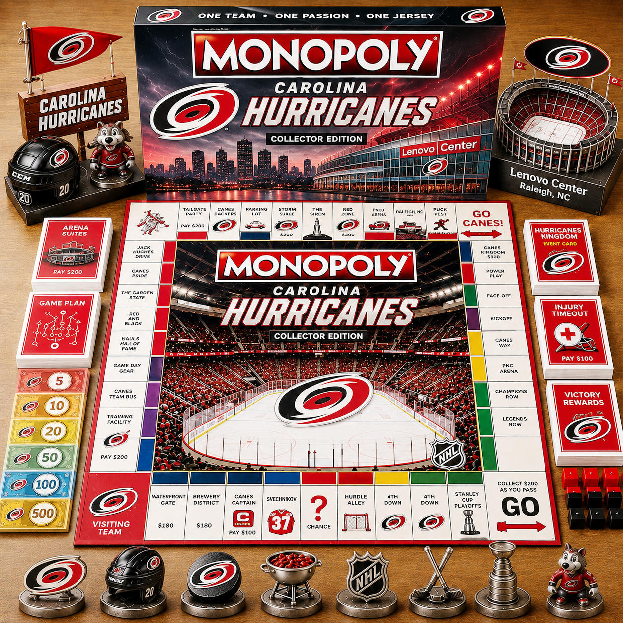 Premium NHL CH Game Night Monopoly Collector Edition Board Game V5