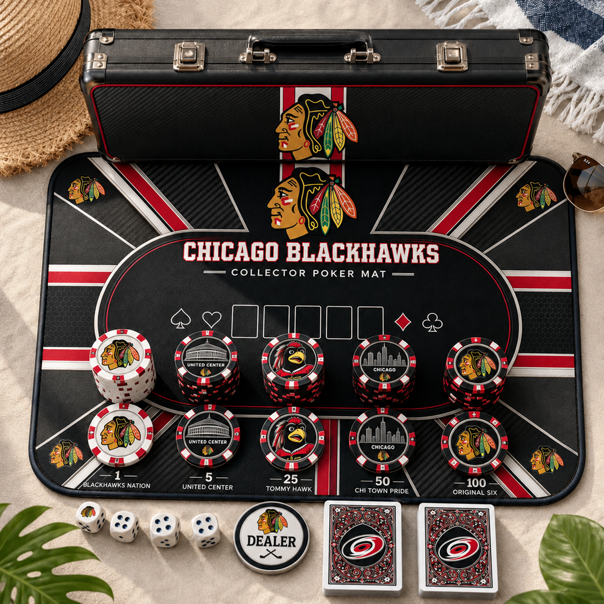 Premium NHL CHI Luxury Collector Poker Set