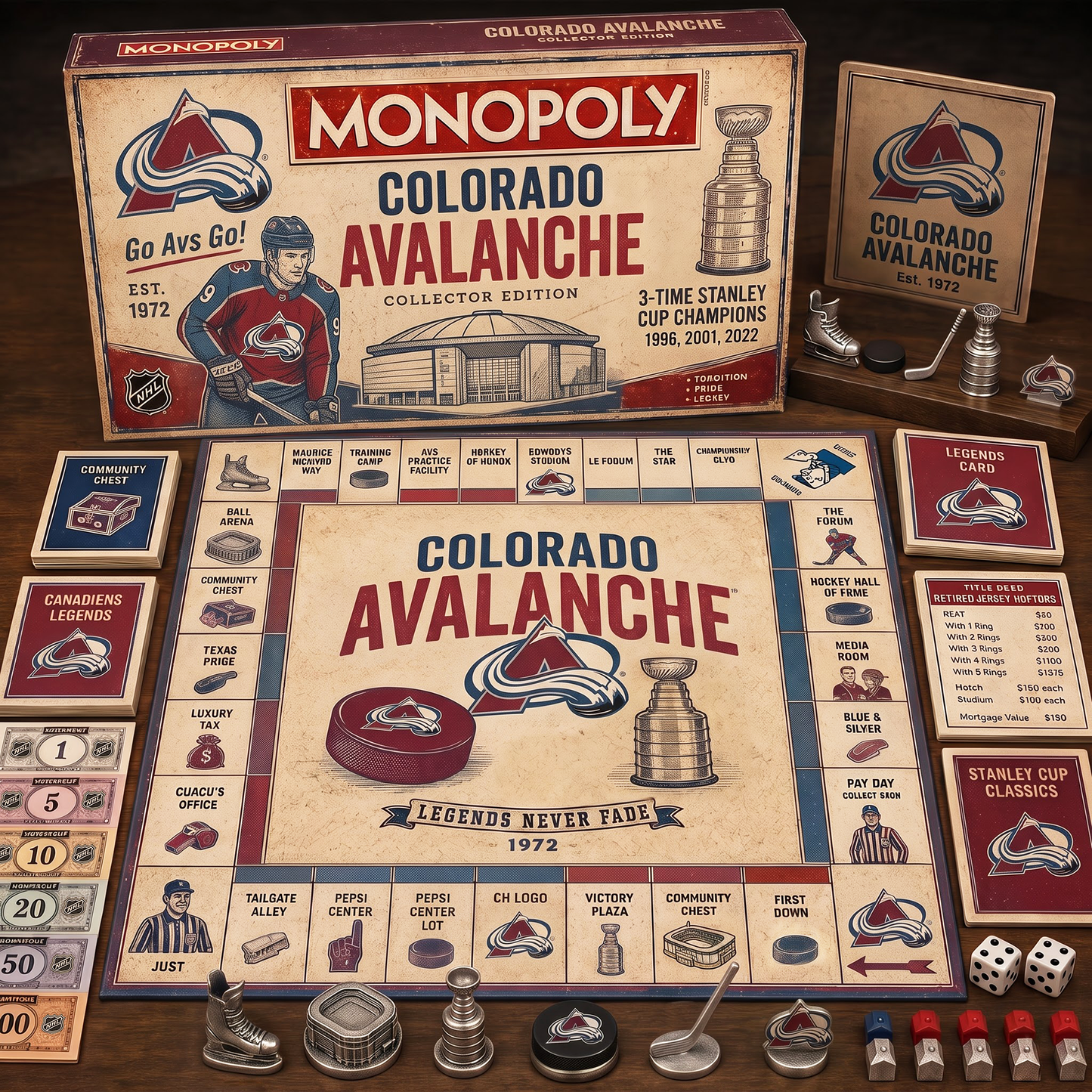 Premium NHL COL Retro Heritage Monopoly Collector’s Edition Board Game V7