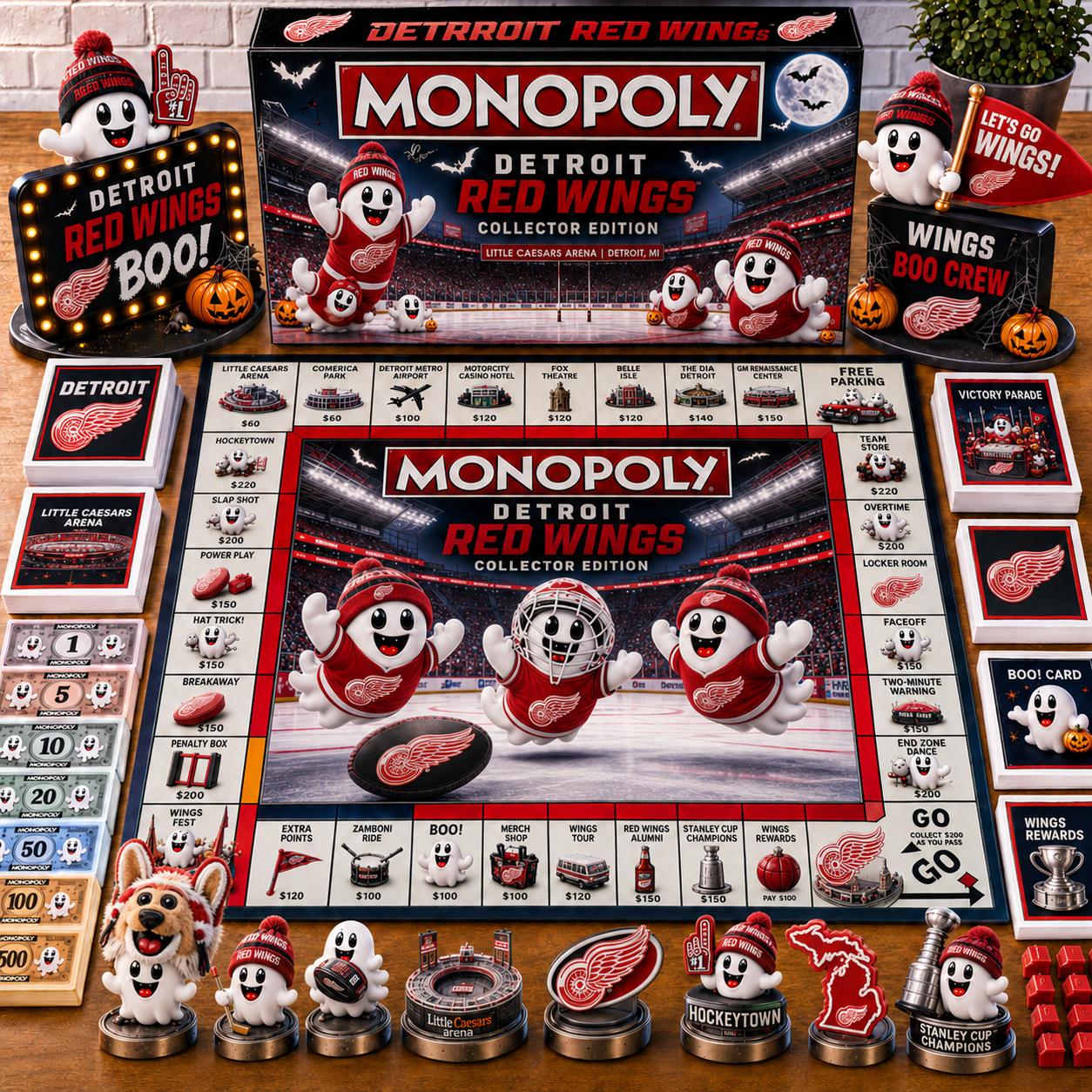Premium NHL DRW Halloween Ghost Monopoly Collector’s Edition Board Game V6