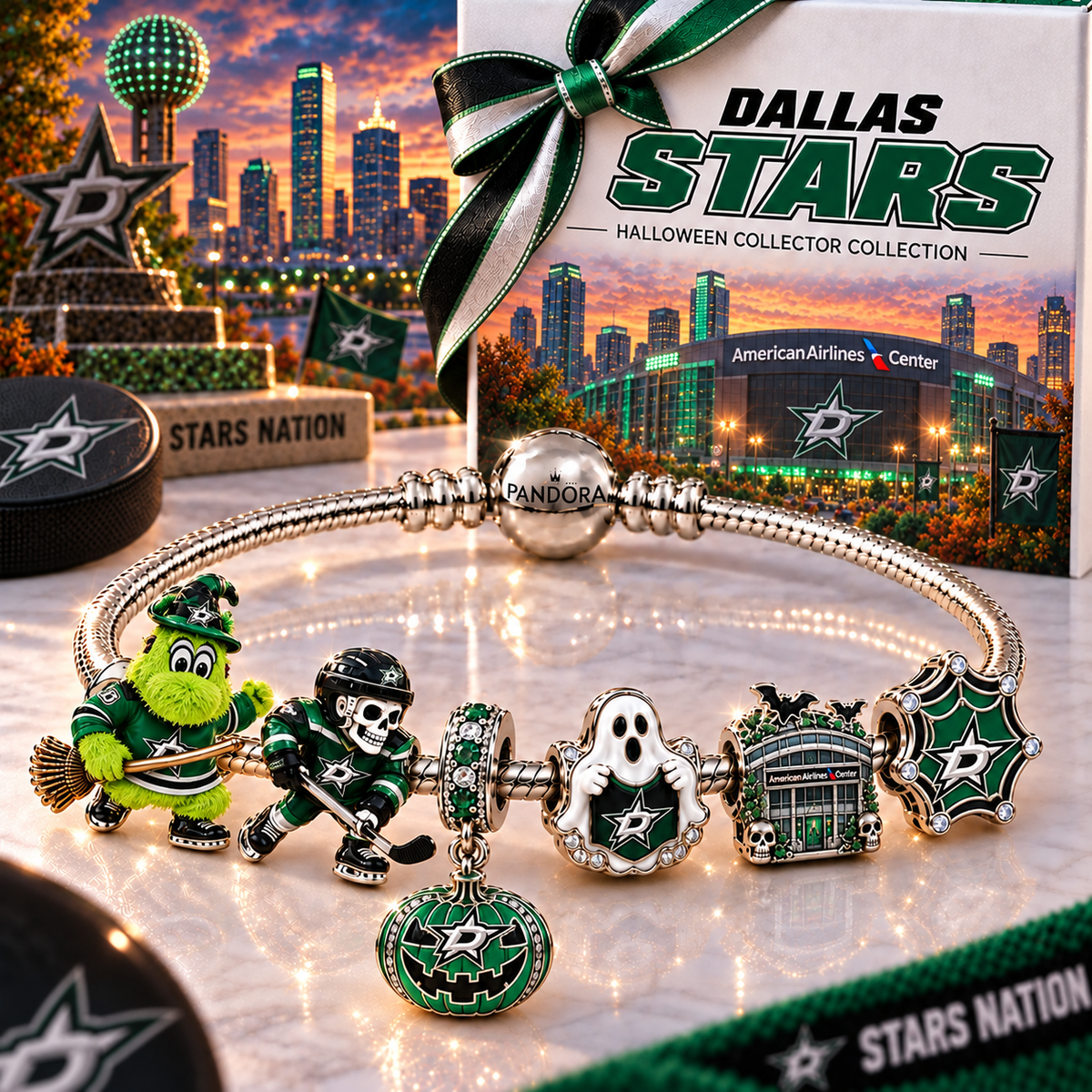 Premium NHL DS Halloween Gold Charm Bracelet Set V4