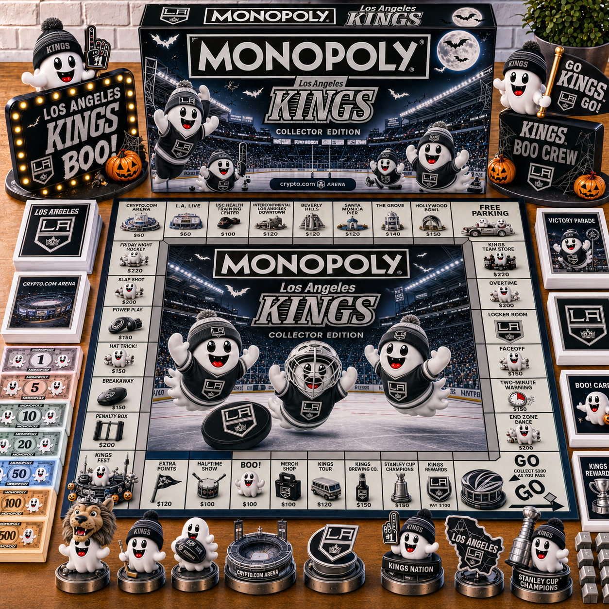 Premium NHL LAK Halloween Ghost Monopoly Collector’s Edition Board Game V6