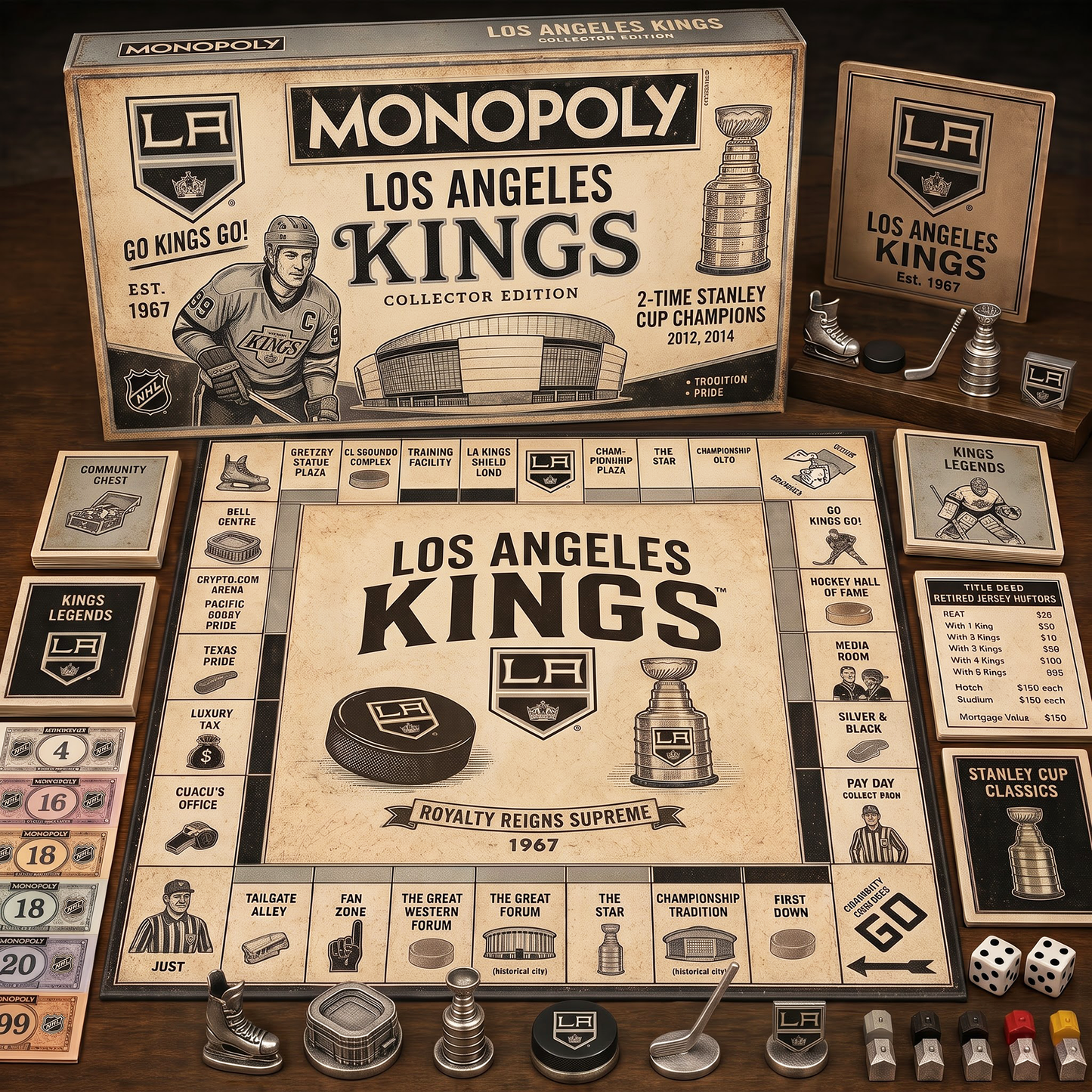 Premium NHL LAK Retro Heritage Monopoly Collector’s Edition Board Game V7