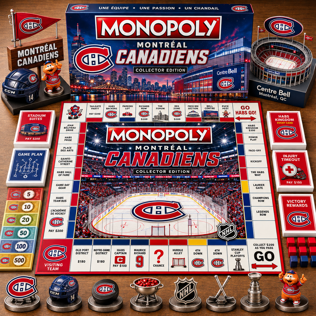 Premium NHL MC Game Night Monopoly Collector Edition Board Game V5