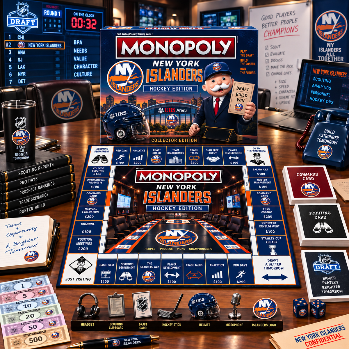 Premium NHL NYI War Room Collector’s Edition Board Game V14