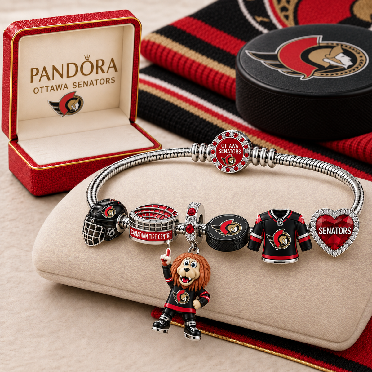 Premium NHL OS Gold Charm Bracelet Set