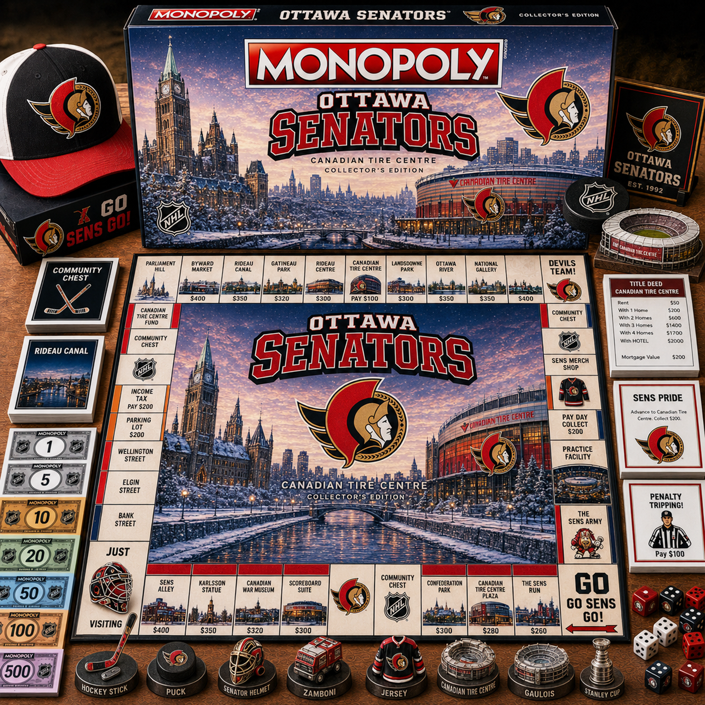 Premium NHL OTT Legacy Monopoly Collector Edition Board Game V2 NMD 150826 TTV
