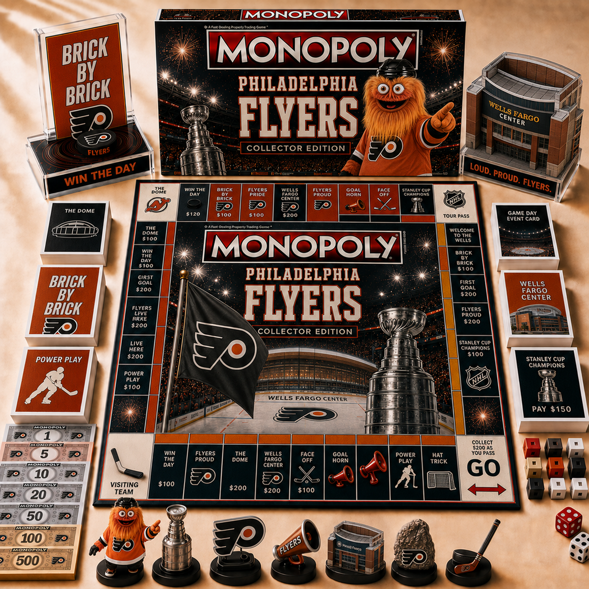 Premium NHL PHI Hall of Fame Monopoly Collector’s Edition Board Game V12