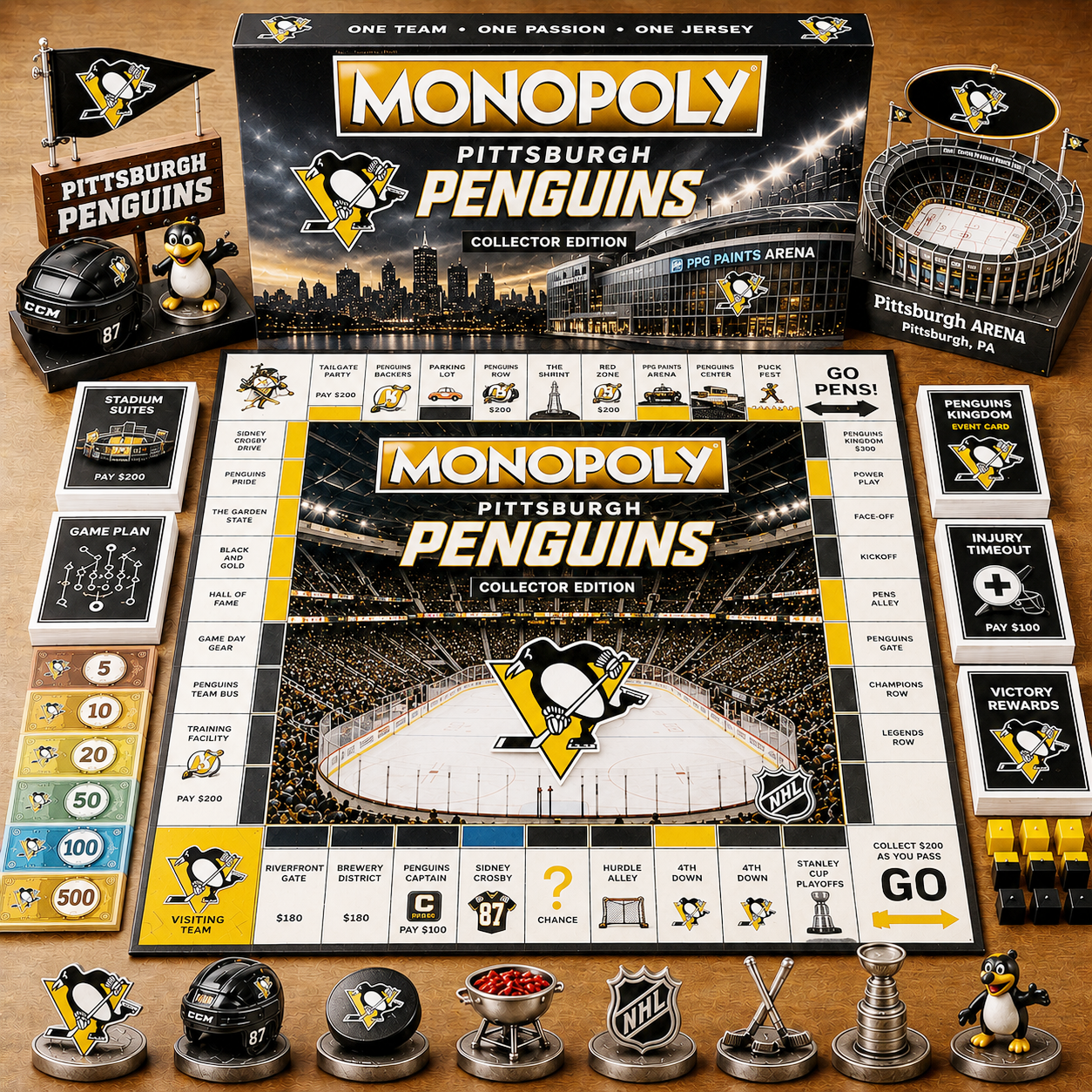 Premium NHL PP Game Night Monopoly Collector Edition Board Game V5