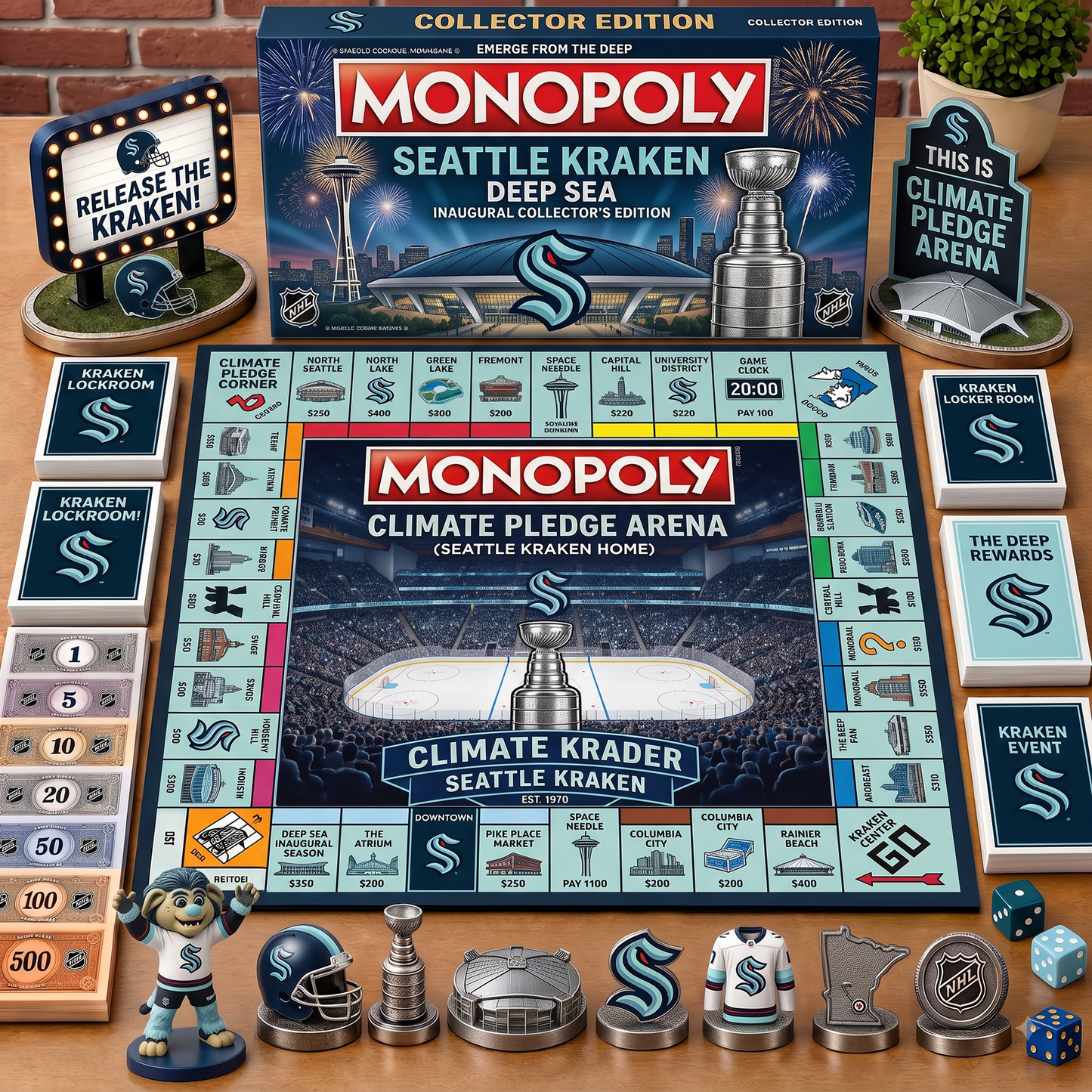 Premium NHL SEA Championship Anniversary Monopoly Collector’s Edition Board Game V3