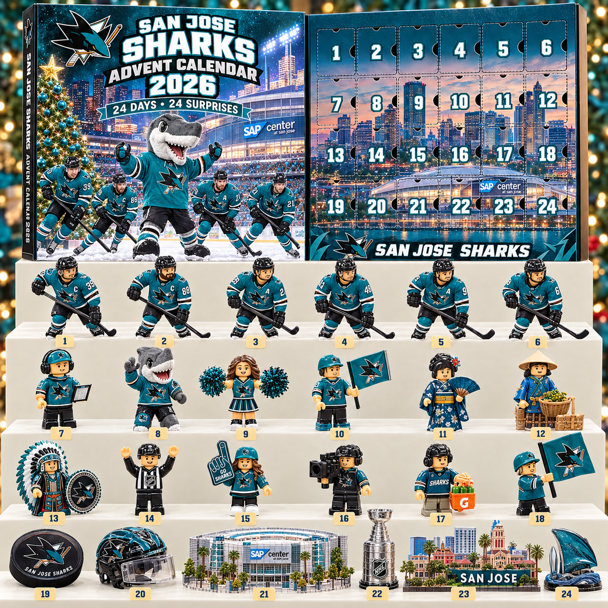 Premium NHL SJS 24-Piece Hockey Collectible Advent Calendar V2