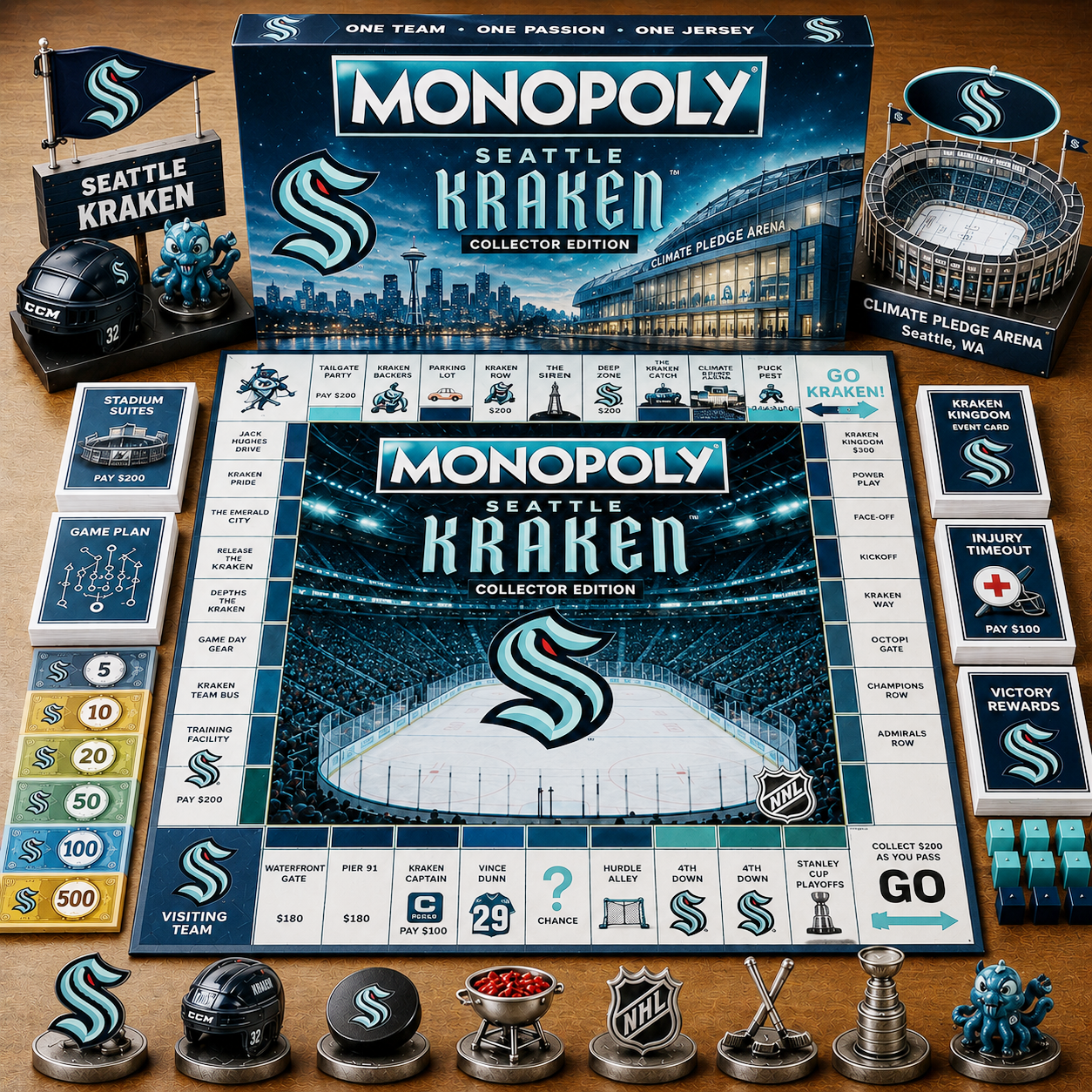 Premium NHL SK Game Night Monopoly Collector Edition Board Game V5