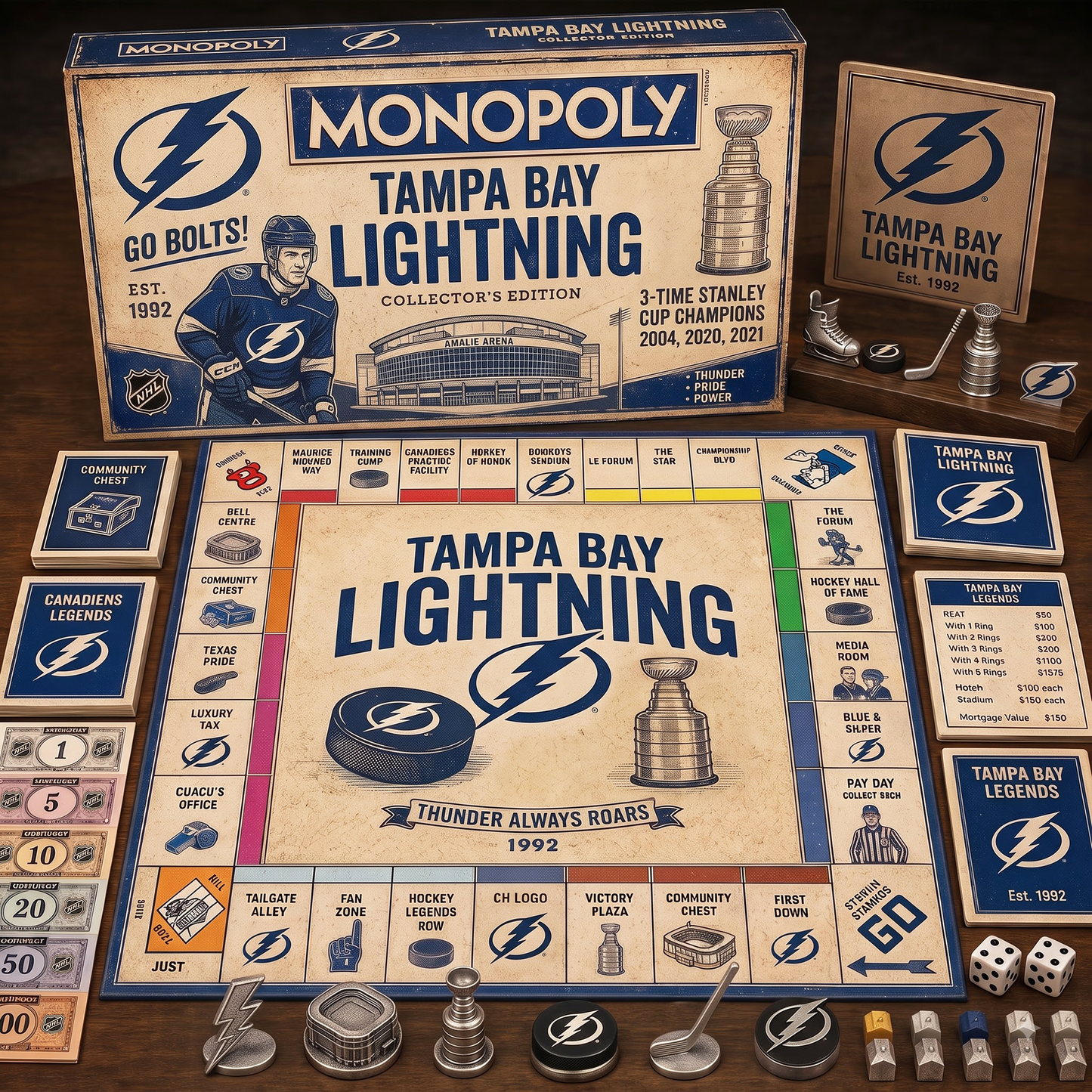 Premium NHL TBL Retro Heritage Monopoly Collector’s Edition Board Game V7