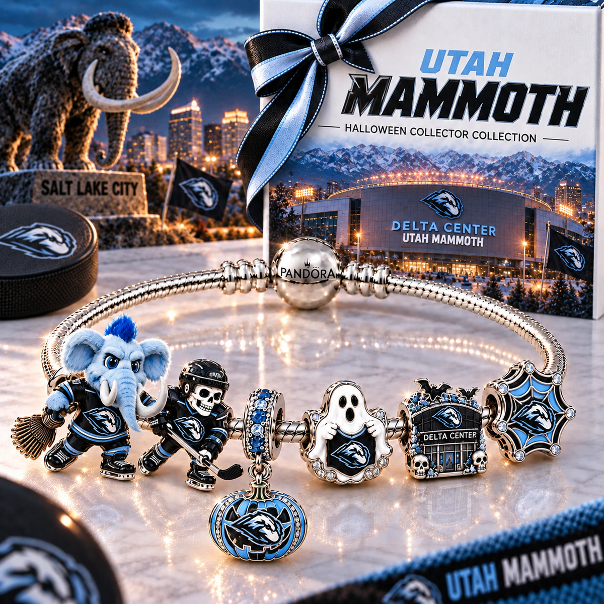 Premium NHL UM Halloween Gold Charm Bracelet Set V4