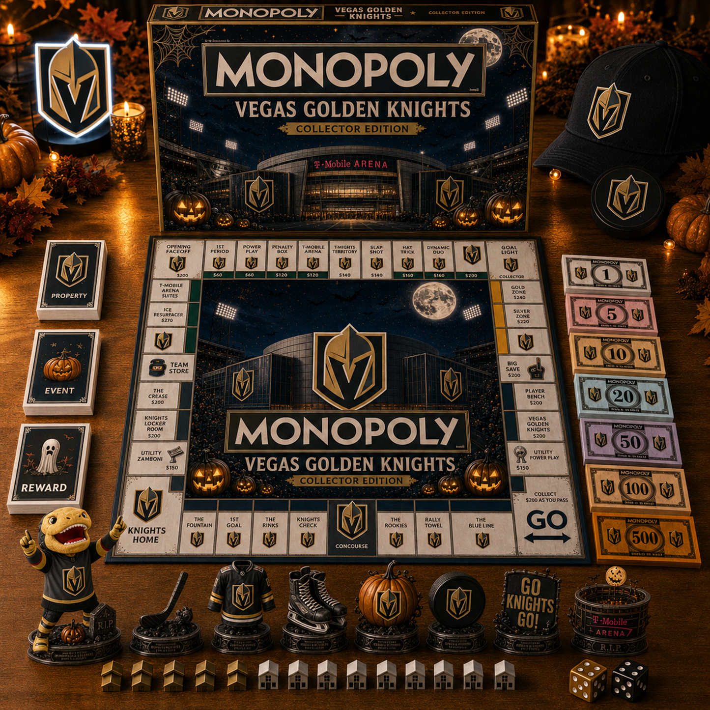 Premium NHL VEG Halloween Stadium Monopoly Collector’s Edition Board Game V10