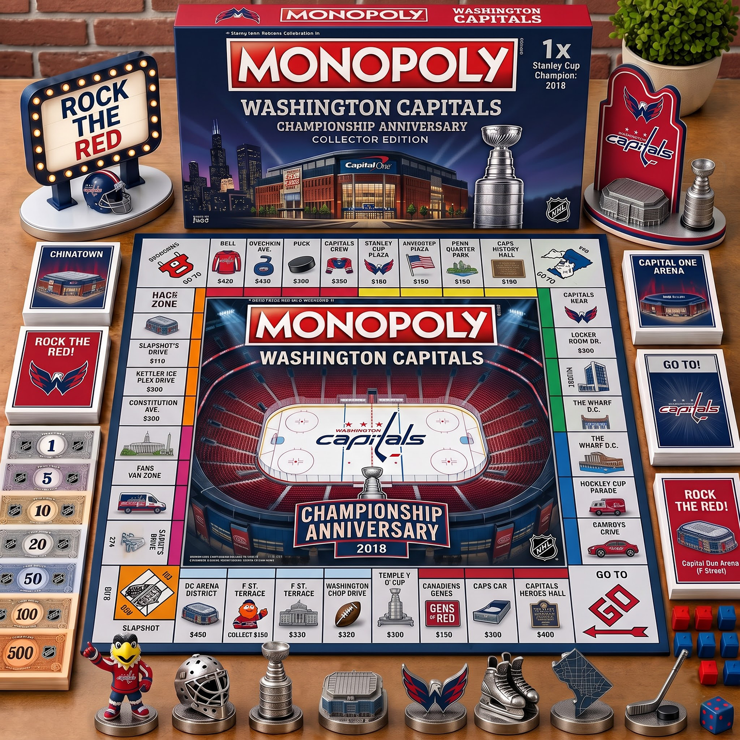 Premium NHL WAS Championship Anniversary Monopoly Collector’s Edition Board Game V3