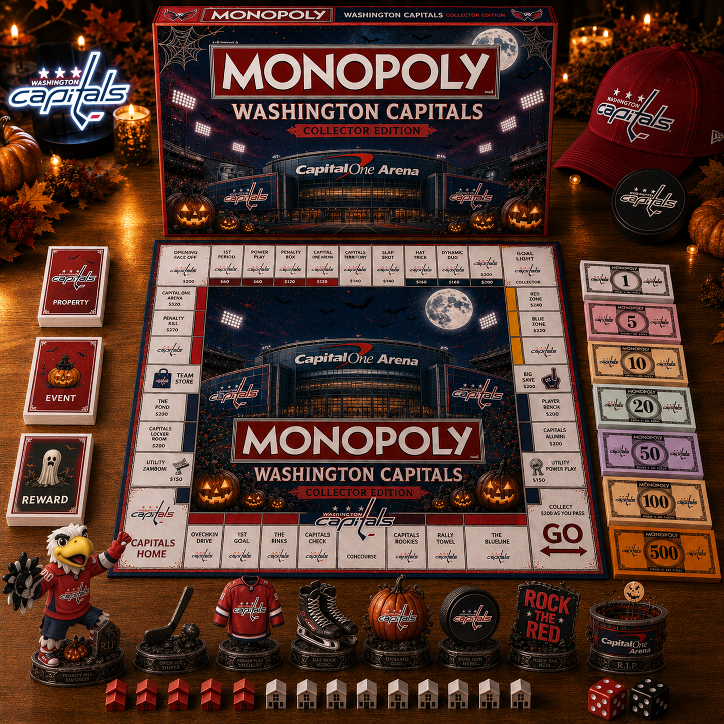Premium NHL WAS Halloween Stadium Monopoly Collector’s Edition Board Game V10