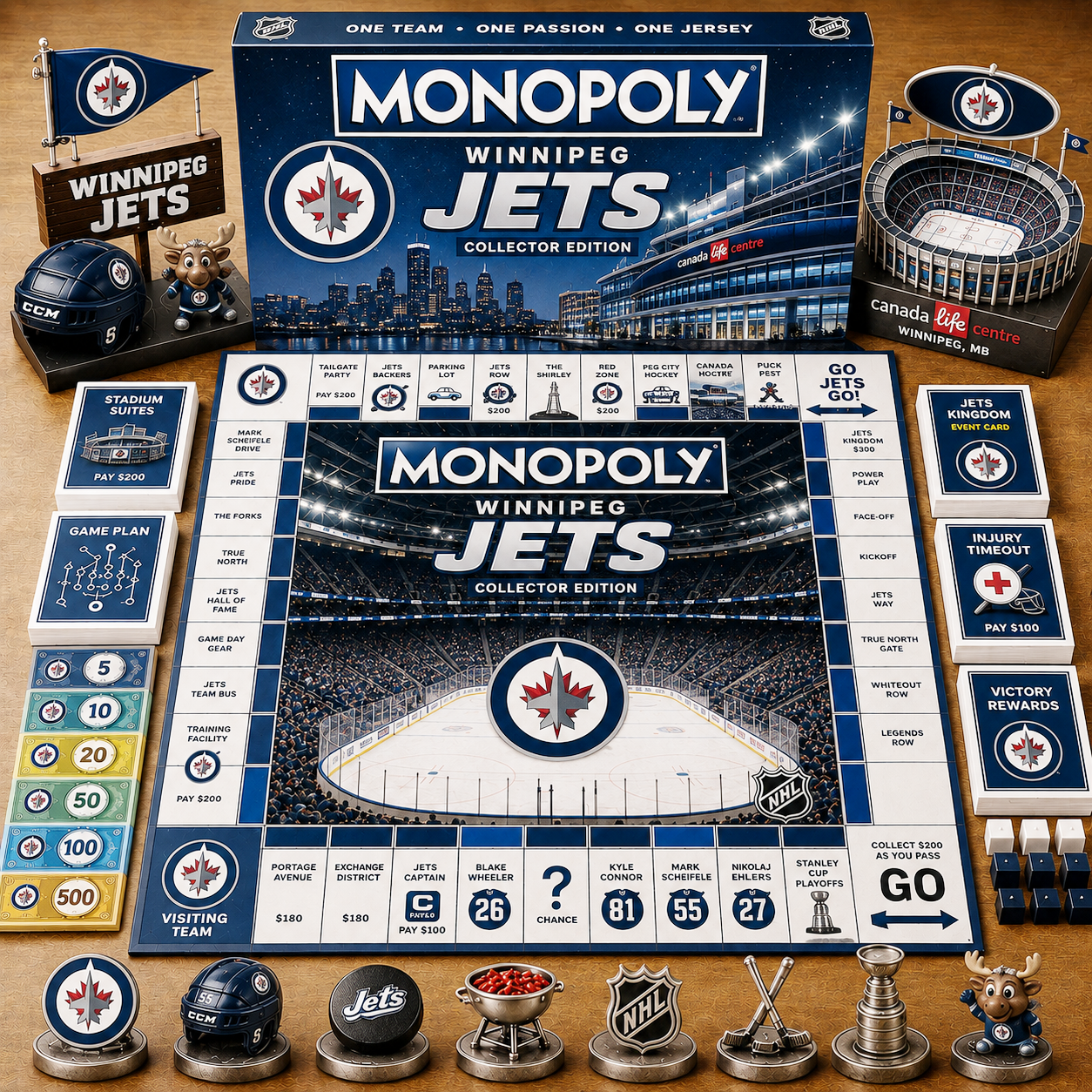 Premium NHL WJ Game Night Monopoly Collector Edition Board Game V5