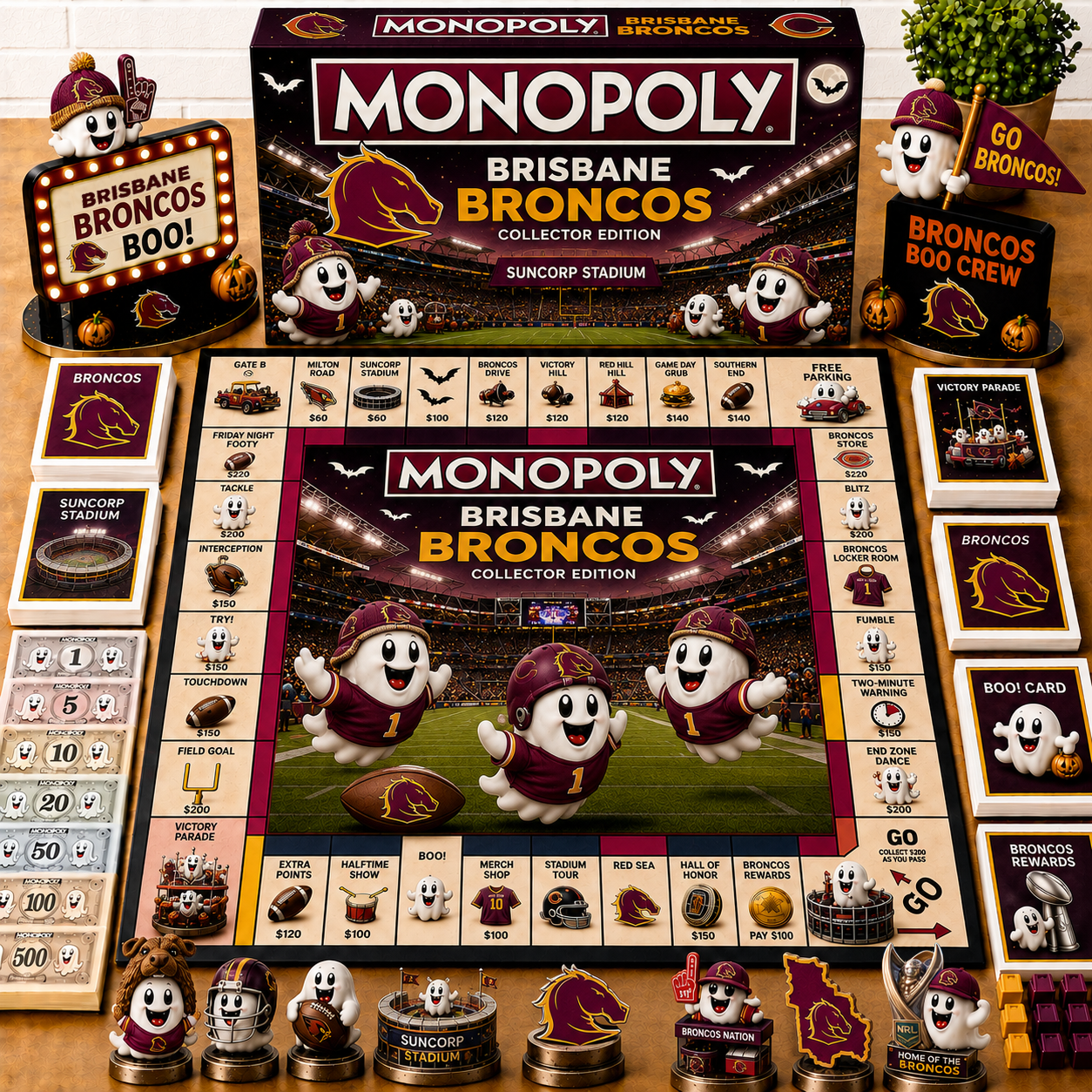 Premium NRL BB Halloween Ghost Monopoly Collector’s Edition Board Game V6