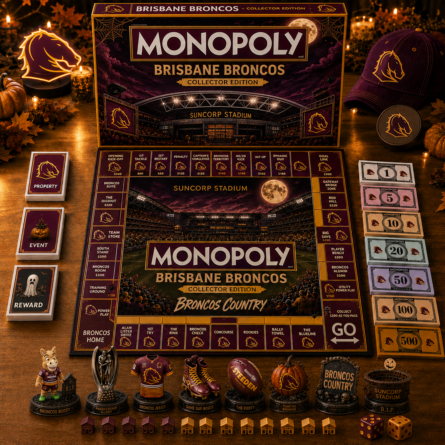 Premium NRL BB Halloween Stadium Monopoly Collector’s Edition Board Game V10