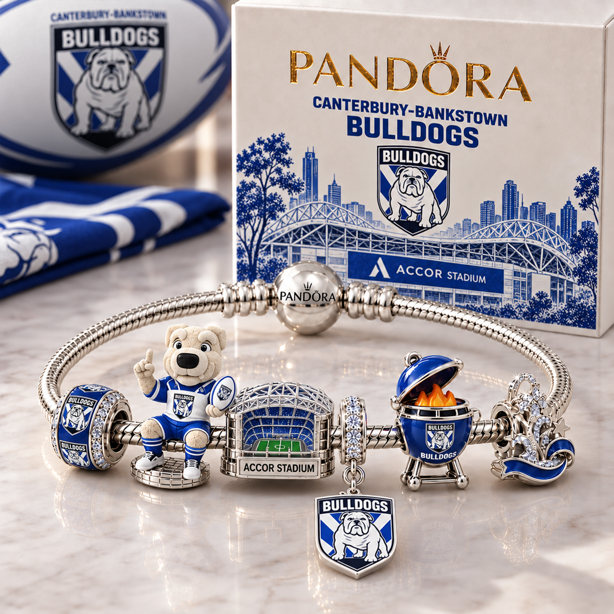 Premium NRL CBB Heritage Gold Charm Bracelet Set V3