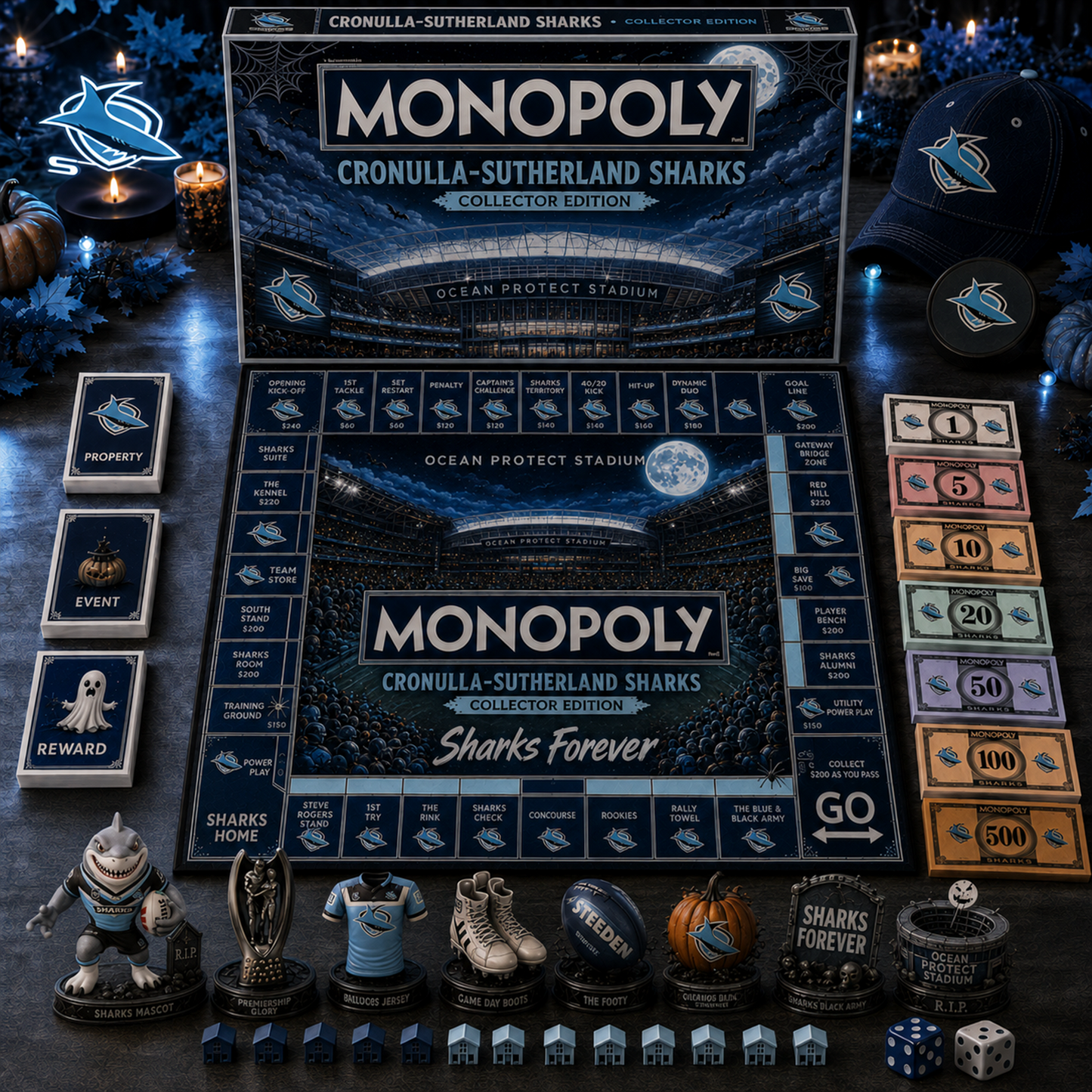 Premium NRL CSS Halloween Stadium Monopoly Collector’s Edition Board Game V10