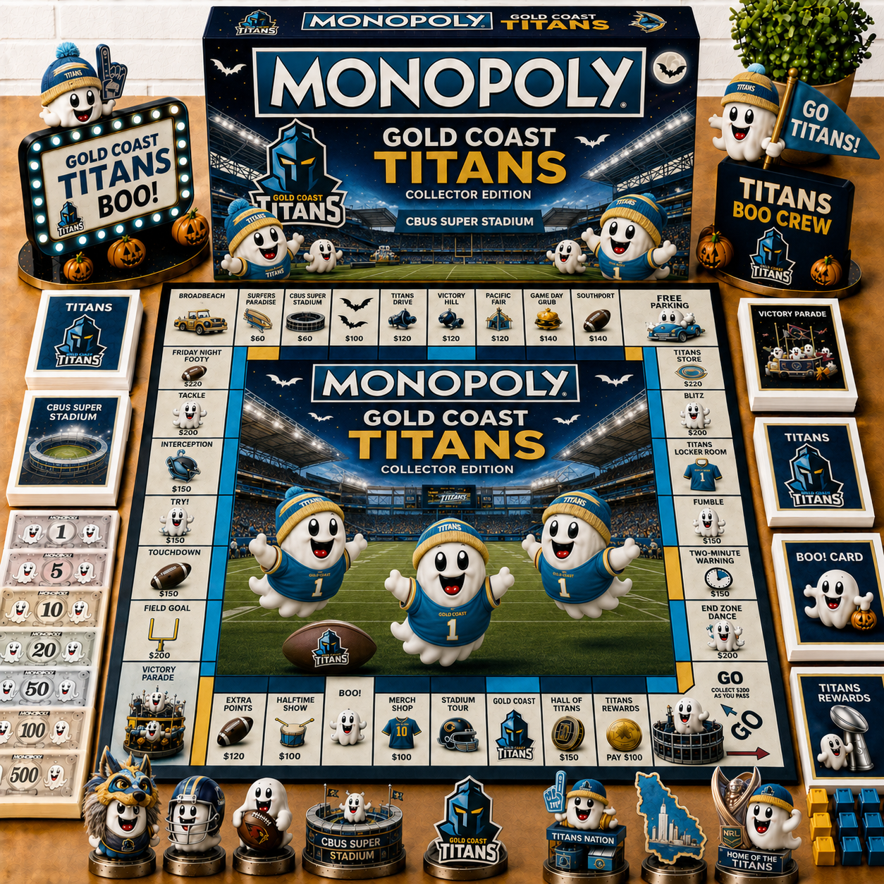Premium NRL GCT Halloween Ghost Monopoly Collector’s Edition Board Game V6